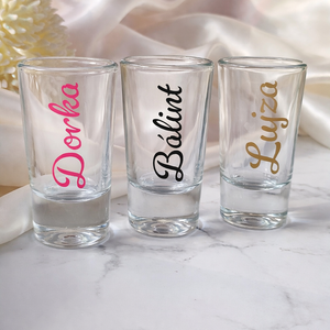 Névre szóló felespohár, pálinkás pohár köszönőajándék, ültető pohár - Meska.hu