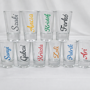 10 db-os Névre szóló felespohár készlet, pálinkás pohár köszönőajándék, ültető pohár - esküvő - emlék & ajándék - köszönőajándék - Meska.hu