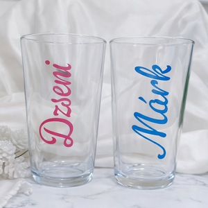 Névre szóló pohár készlet, pálinkás pohár köszönőajándék, ültető pohár, neves pohár, üveg pohár, Esküvő, Emlék & Ajándék, Köszönőajándék, Fotó, grafika, rajz, illusztráció, MESKA