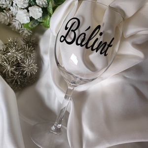 Névre szóló boros pohár, pálinkás pohár köszönőajándék, ültető pohár, neves pohár, üveg pohár - Meska.hu