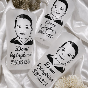 Arcképes legénybúcsús pohár, Repohár névvel, Egyedi feliratos repohár, Esküvői köszönőajándék, névre szóló pohár - Meska.hu