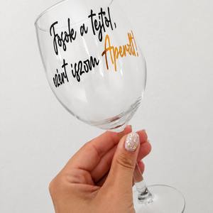 Egyedi vicces feliratos Aperolos pohár, Vicces pohár, Aperol, Névre szóló boros pohár - otthon & életmód - konyhafelszerelés, tálalás - tálalás - boros poharak, szettek - Meska.hu