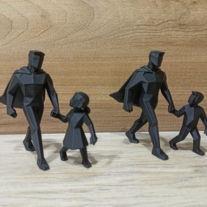 Hős Apa Sétál a Fiával/Lányával 3D Nyomtatott Apák napi Ajándék PLA Szobrocska Fekete, Fehér, Szürke, Otthon & Életmód, Dekoráció, Asztal és polc dekoráció, Könyvszobor, Mindenmás, Újrahasznosított alapanyagból készült termékek, MESKA