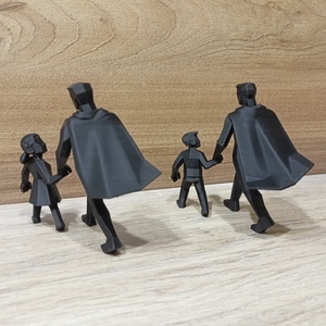 Hős Apa Sétál a Fiával/Lányával 3D Nyomtatott Apák napi Ajándék PLA Szobrocska Fekete, Fehér, Szürke - otthon & életmód - dekoráció - asztal és polc dekoráció - könyvszobor - Meska.hu