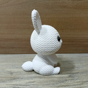 3D nyomtatott kötött nyuszi figura - 7 cm-es PLA dekoráció - ünnepi díszek, dekorációk - húsvéti díszek és dekorációk - húsvéti asztaldíszek - Meska.hu