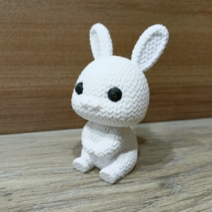 3D nyomtatott kötött nyuszi figura - 7 cm-es PLA dekoráció - ünnepi díszek, dekorációk - húsvéti díszek és dekorációk - húsvéti asztaldíszek - Meska.hu