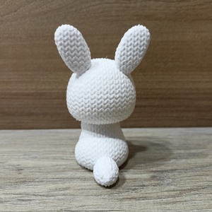 3D nyomtatott kötött nyuszi figura - 7 cm-es PLA dekoráció - ünnepi díszek, dekorációk - húsvéti díszek és dekorációk - húsvéti asztaldíszek - Meska.hu