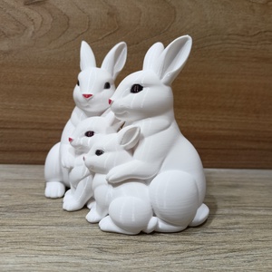 3D nyomtatott nyuszi család  - ünnepi díszek, dekorációk - húsvéti díszek és dekorációk - húsvéti asztaldíszek - Meska.hu