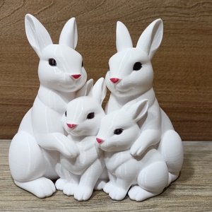 3D nyomtatott nyuszi család , Ünnepi díszek, dekorációk, Húsvéti díszek és dekorációk, Húsvéti asztaldíszek, , MESKA