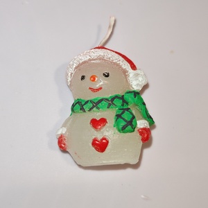 Hóember gyertya  - kellékek & szerszámok - dekorációs kellékek - dekorációs gyertya - Meska.hu