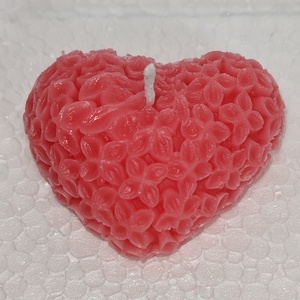 Szív gyertya virágokból  - otthon & életmód - gyertya, illat, aroma - gyertya - Meska.hu