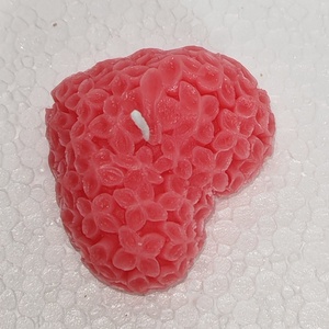 Szív gyertya virágokból  - otthon & életmód - gyertya, illat, aroma - gyertya - Meska.hu