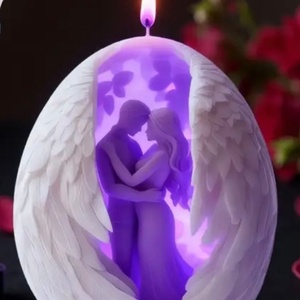 Szerelmes pár gyertya , Otthon & Életmód, Gyertya, illat, aroma, Gyertya, Festett tárgyak, Gyertya-, mécseskészítés, MESKA