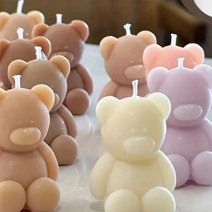 Mackó gyertya , Otthon & Életmód, Gyertya, illat, aroma, Gyertya, Festett tárgyak, Gyertya-, mécseskészítés, MESKA