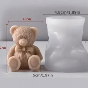 Masnis mackó gyertya , Otthon & Életmód, Gyertya, illat, aroma, Gyertya, Festett tárgyak, Gyertya-, mécseskészítés, MESKA