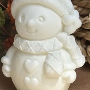 Hóember gyertya , Kellékek & szerszámok, Dekorációs kellékek, Dekorációs gyertya, Gyertya-, mécseskészítés, Festett tárgyak, MESKA