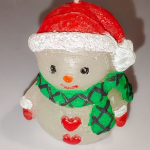 Hóember gyertya  - otthon & életmód - gyertya, illat, aroma - gyertya - Meska.hu