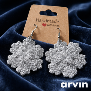 Holdcsipke horgolt fülbevaló, Ékszer, Fülbevaló, Lógó fülbevaló, Horgolás, MESKA