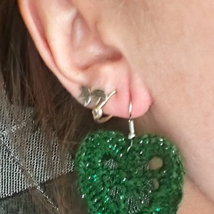 Levél horgolt fülbevaló - ékszer - fülbevaló - lógó fülbevaló - Meska.hu