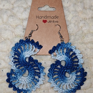 Fonott álom horgolt fülbevaló - ékszer - fülbevaló - lógó fülbevaló - Meska.hu