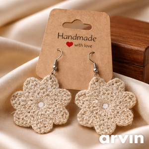 Horgolt virág fülbevaló, Ékszer, Fülbevaló, Lógó fülbevaló, Horgolás, MESKA