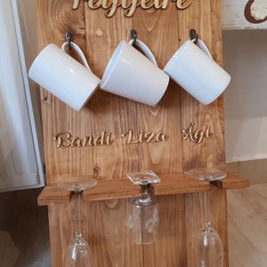 Fali bögre és pohártartó - otthon & életmód - konyhafelszerelés, tálalás - tálalás - bortartó - Meska.hu