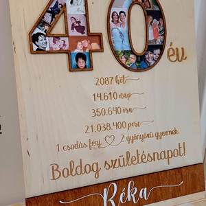 Szülinapi fényképes tábla - otthon & életmód - dekoráció - fali és függő dekoráció - falra akasztható dekor - Meska.hu