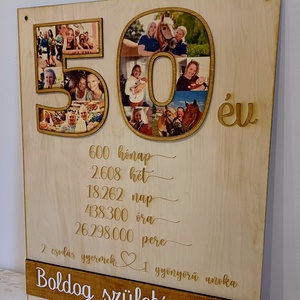 Szülinapi fatábla montázs - otthon & életmód - dekoráció - kép & falikép - táblakép - Meska.hu
