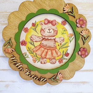 Macistavasz ajtódísz 4., Otthon & Életmód, Dekoráció, Ajtó- és ablak dekoráció, Ajtódísz & Kopogtató, Decoupage, transzfer és szalvétatechnika, MESKA