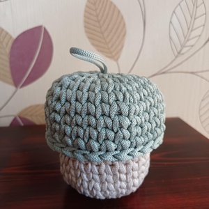 Horgolt mini makk kosárka, Otthon & Életmód, Dekoráció, Asztal és polc dekoráció, Asztaldísz, Horgolás, MESKA