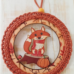 Vuki, a kisróka ajtódísz, Otthon & Életmód, Dekoráció, Ajtó- és ablak dekoráció, Ajtódísz & Kopogtató, Decoupage, transzfer és szalvétatechnika, Horgolás, MESKA