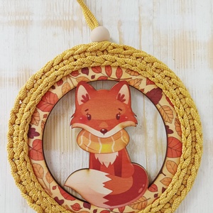 Rókamilla ajtódísz, Otthon & Életmód, Dekoráció, Ajtó- és ablak dekoráció, Ajtódísz & Kopogtató, Decoupage, transzfer és szalvétatechnika, Horgolás, MESKA