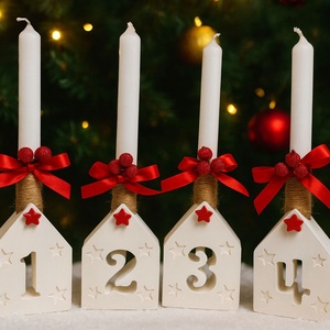 Adventi házikó dísz - karácsony - adventi díszek - adventi gyertyadíszek és koszorúdíszek - Meska.hu