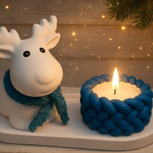 Mécsestartó tálka dundi szarvassal - Meska.hu