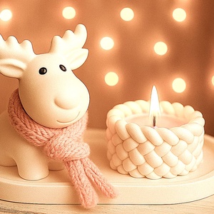 Mécsestartó tálka dundi szarvassal - karácsony - karácsonyi lakásdekoráció - karácsonyi lakásdíszek - Meska.hu