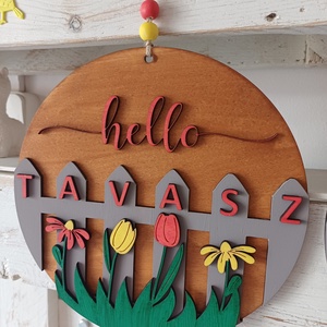 Hello Tavasz ajtódísz - otthon & életmód - dekoráció - ajtó- és ablak dekoráció - ajtódísz & kopogtató - Meska.hu