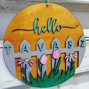 Hello Tavasz ajtódísz - Meska.hu