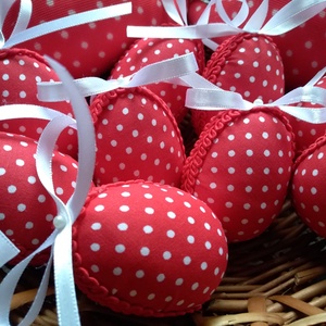 Húsvéti, pöttyös nyuszi tojásokkal - otthon & életmód - dekoráció - dísztárgy - Meska.hu