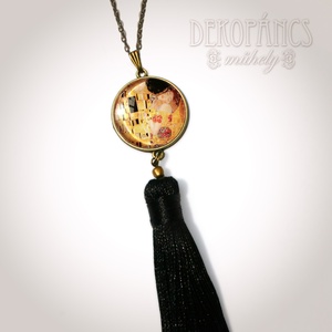 Klimt: Csók - bojtos nyaklánc  - ékszer - nyaklánc - bojtos nyaklánc - Meska.hu