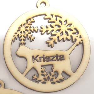Cica mintás - egyedi karácsonyfa díszek , Karácsony, Karácsonyi lakásdekoráció, Karácsonyfadíszek, Gravírozás, pirográfia, MESKA