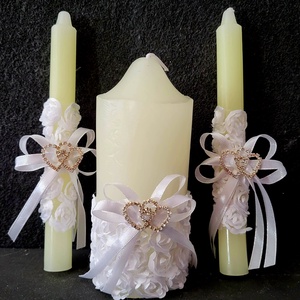 Esküvői gyertya ceremónia szett - esküvő - dekoráció - gyertya & gyertyatartó - Meska.hu