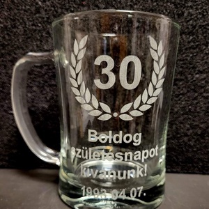 Egyedi, gravírozott söröskorsó, Otthon & Életmód, Konyhafelszerelés, tálalás, Tálalás, Sörös pohár és korsó, Gravírozás, pirográfia, MESKA