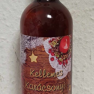 Karácsonyi címkés borok  - élelmiszer - alkoholos italok - Meska.hu