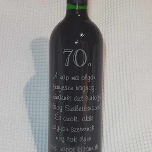 Születésnapi, egyedi gravírozott borok  - élelmiszer - alkoholos italok - Meska.hu
