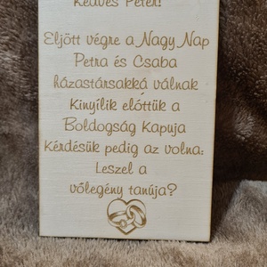 Gravírozott tanú felkerő - gyűrűs szivecskével - Meska.hu