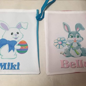 Egyedi,névre szóló nyuszizsákok - otthon & életmód - papír, írószer - ajándékozás kellékei - ajándékzsák, csomagolás - Meska.hu