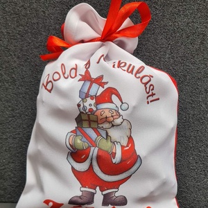 Egyedi,névre szóló Mikulás Grinch mintával - karácsony - mikulás - mikulás zsák - Meska.hu