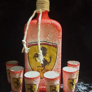 Egyedi üveg szett  Bármilyen mintával rendelhető  - otthon & életmód - konyhafelszerelés, tálalás - tálalás - pálinkás poharak, szettek - Meska.hu