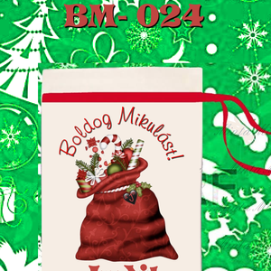 Egyedi,névre szóló Mikulás Grinch mintával - karácsony - mikulás - mikulás zsák - Meska.hu