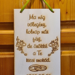 Gravírozott fatábla szülőköszöntő ajándék - esküvő - emlék & ajándék - szülőköszöntő ajándék - Meska.hu